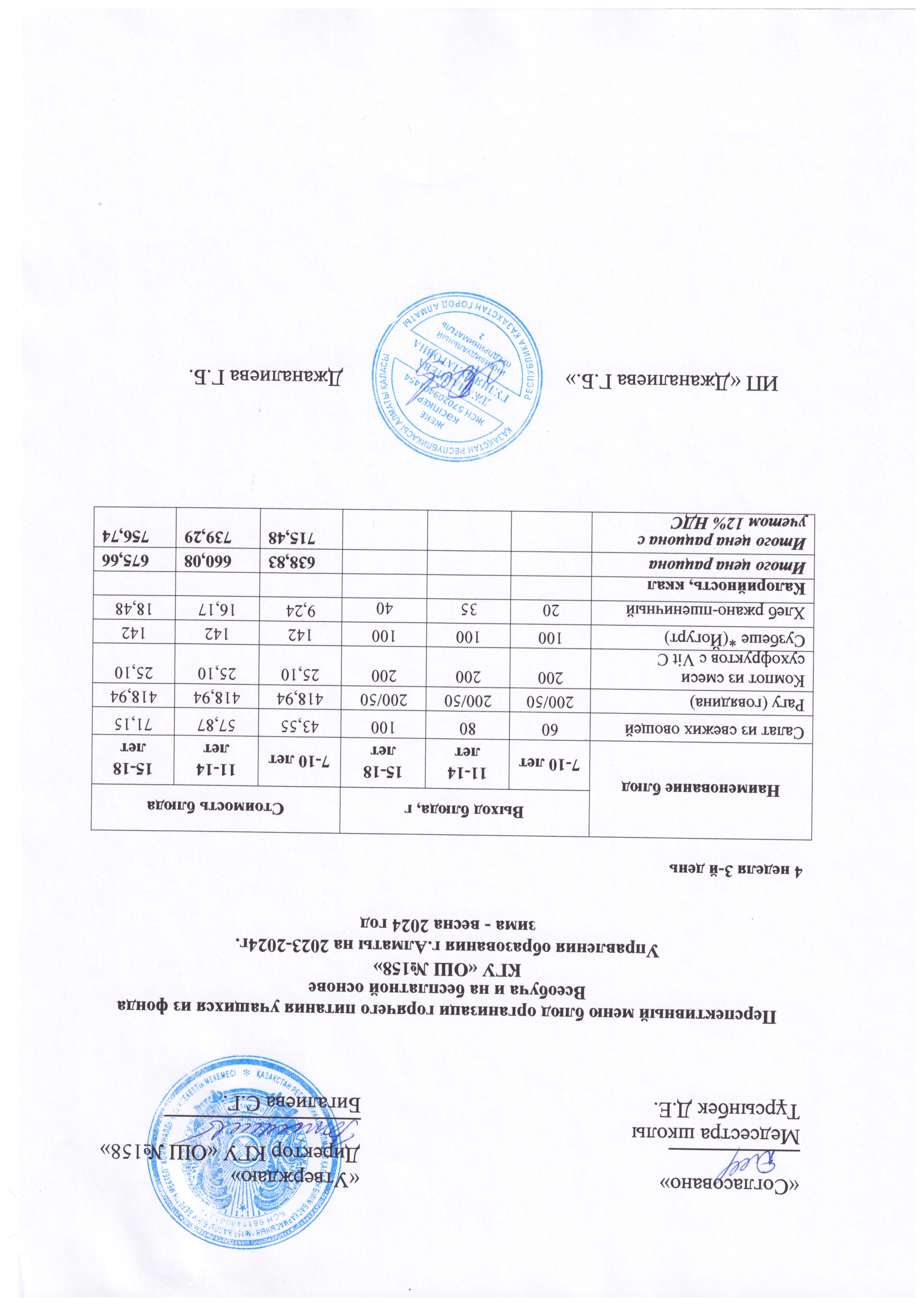 Ас  мәзірі 4 апта 3 күн (22.05.2024)