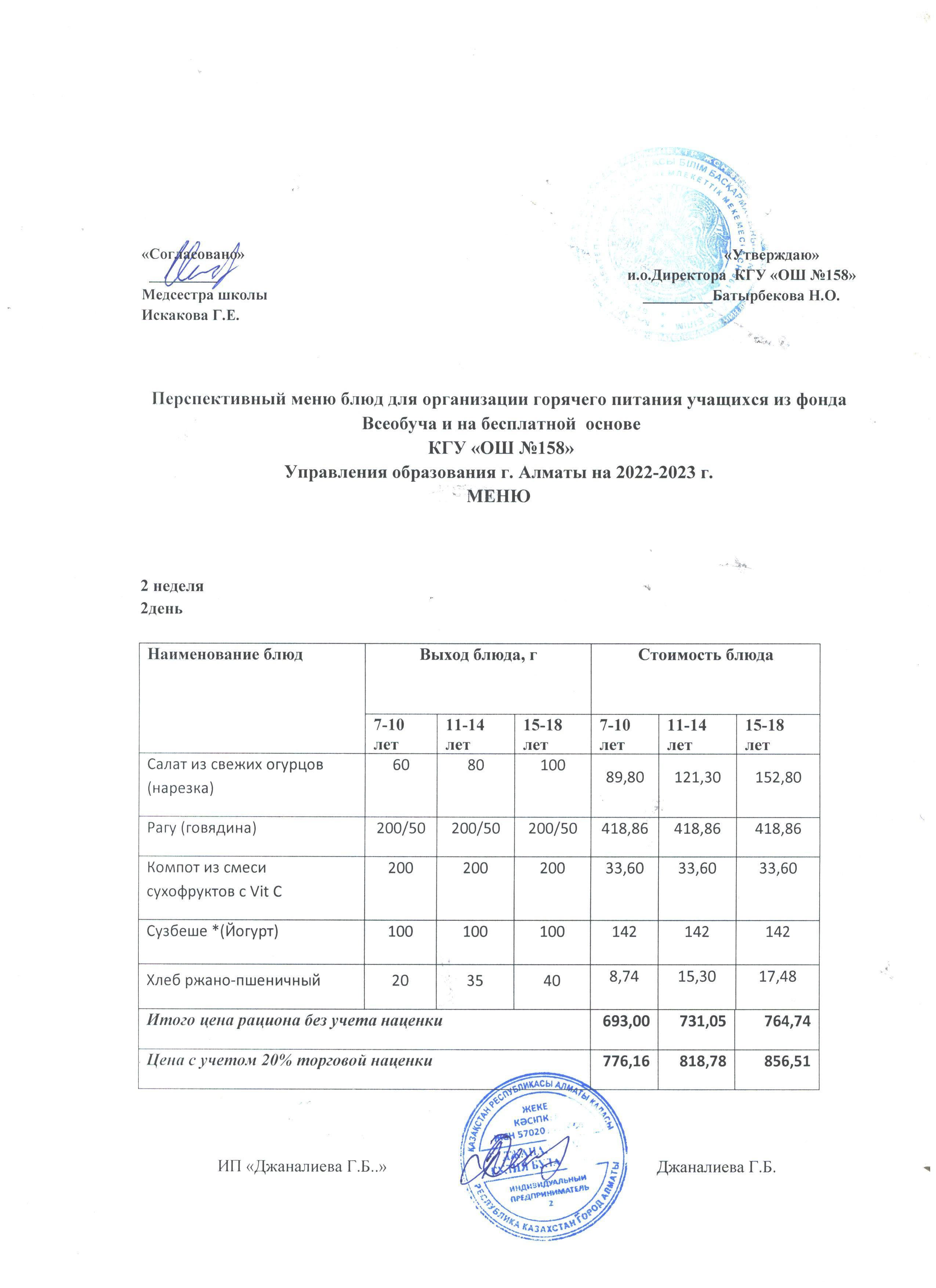 Ас мәзірі 2 апта 2 күн (14.02.2023ж.)