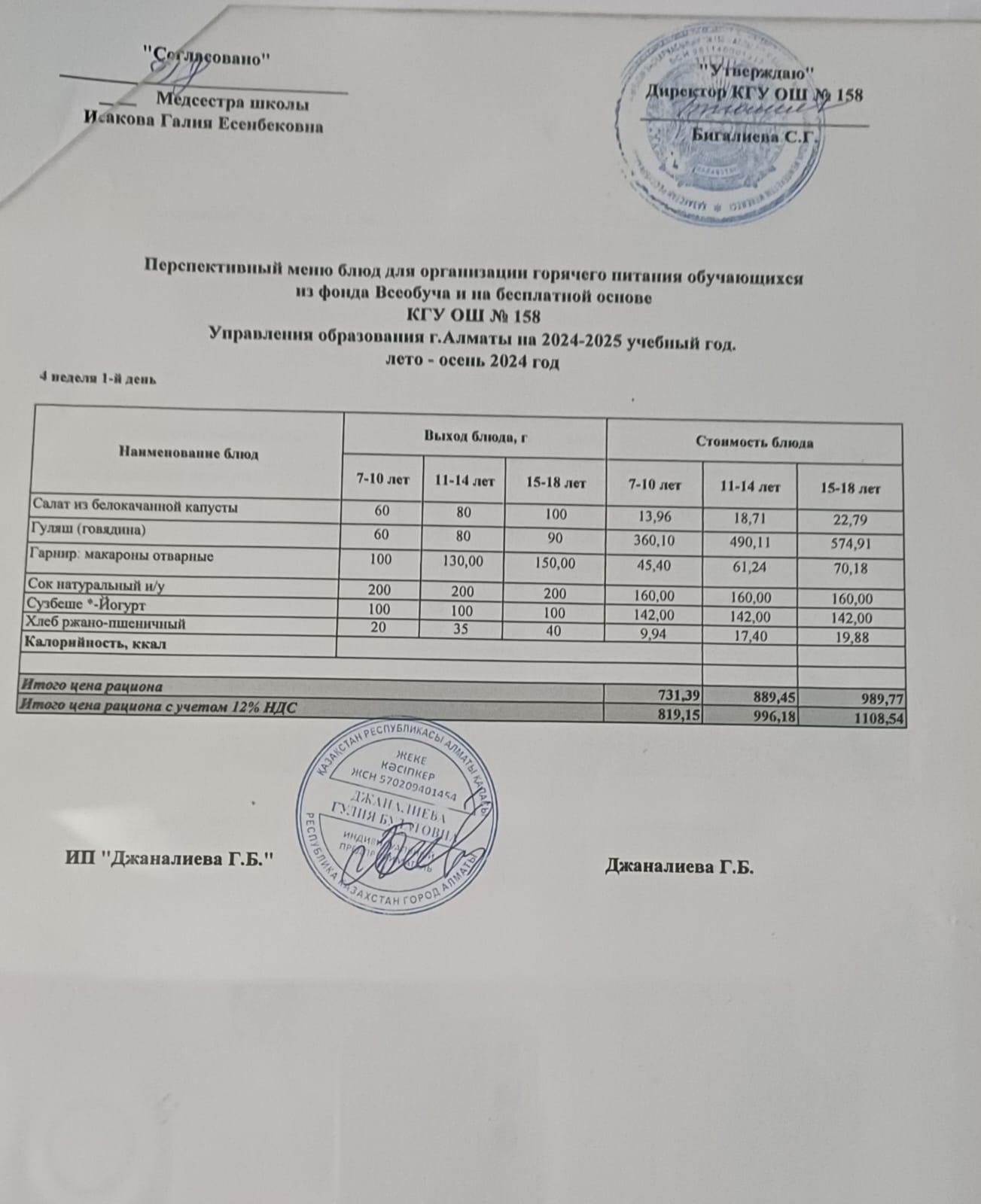 Ас мәзірі 25.11.2024