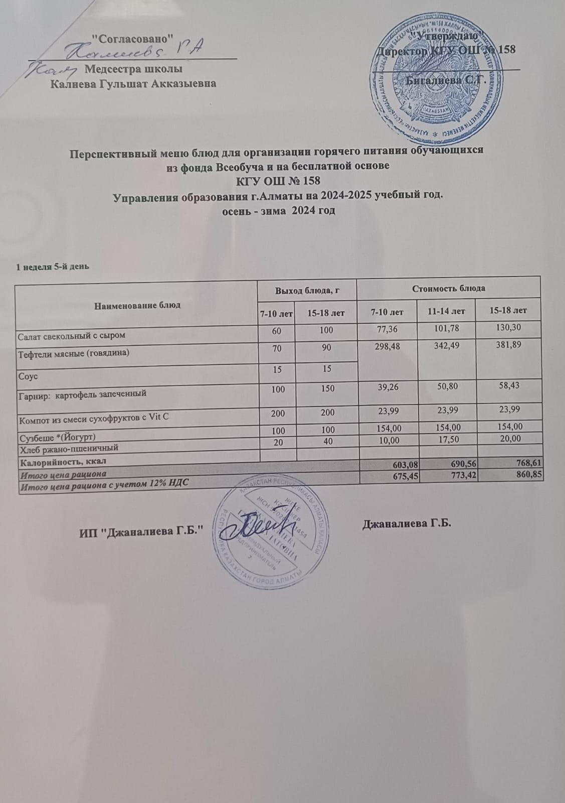 Ас мәзірі 13.12.2024