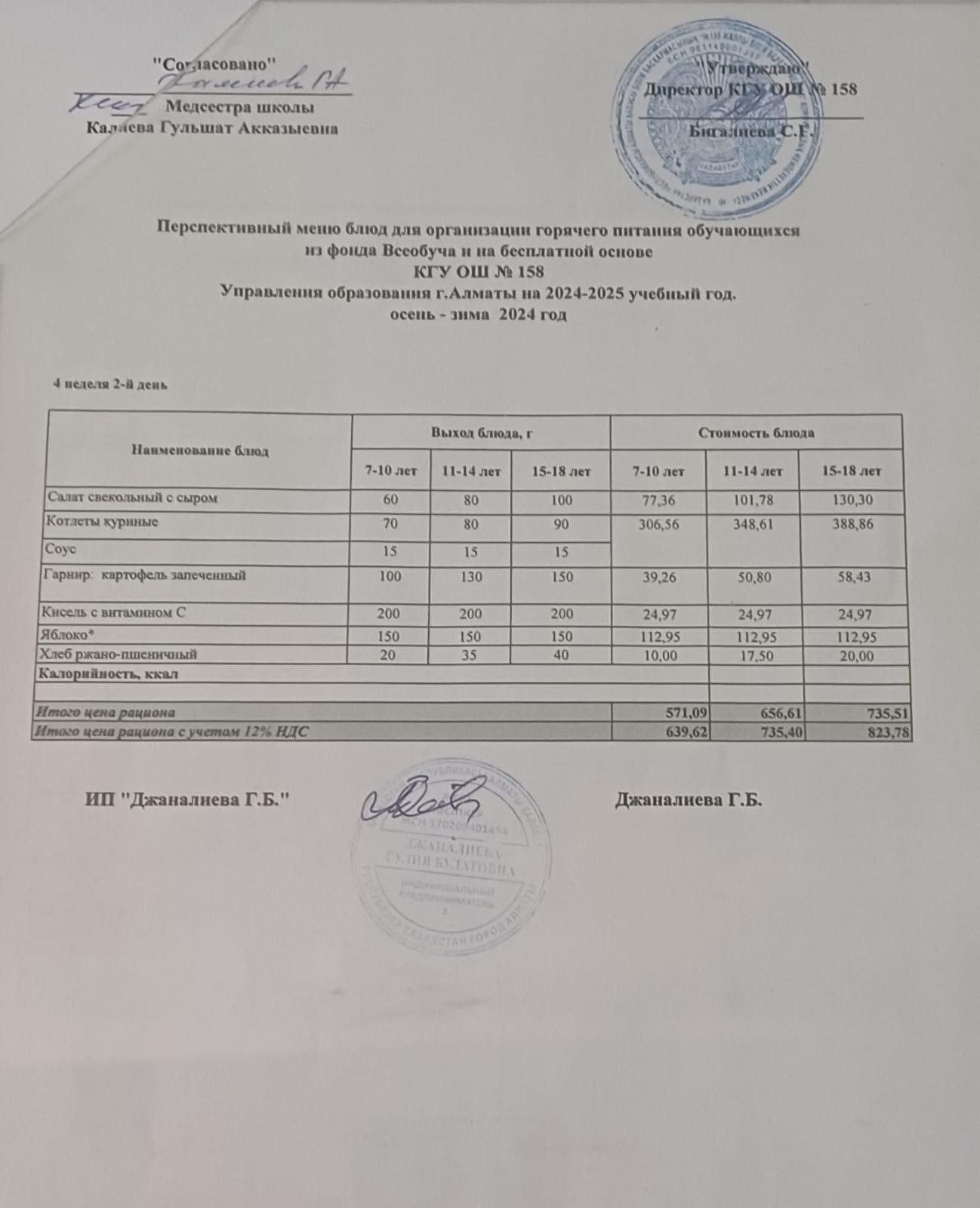 Ас мәзірі 25.02.2025