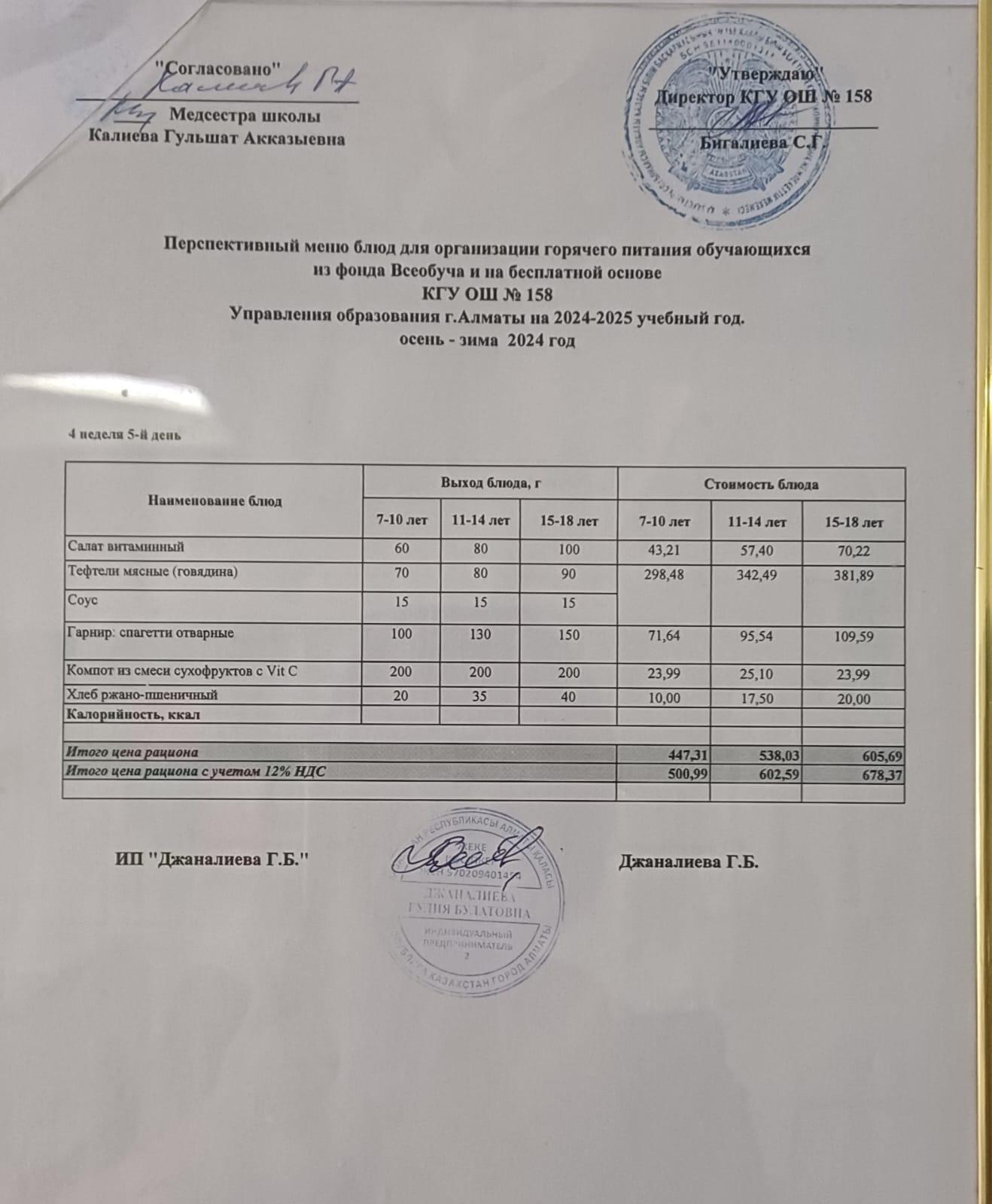 Ас мәзірі 28.02.2025