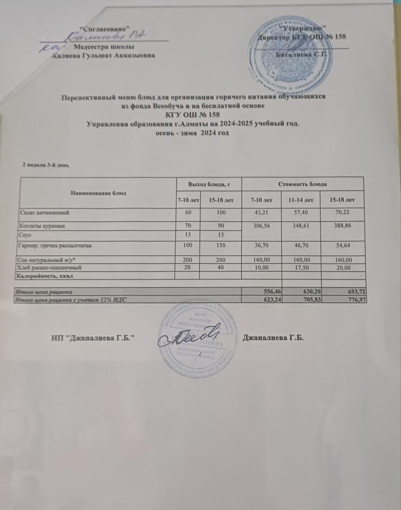 Ас мәзірі 12.03.2025