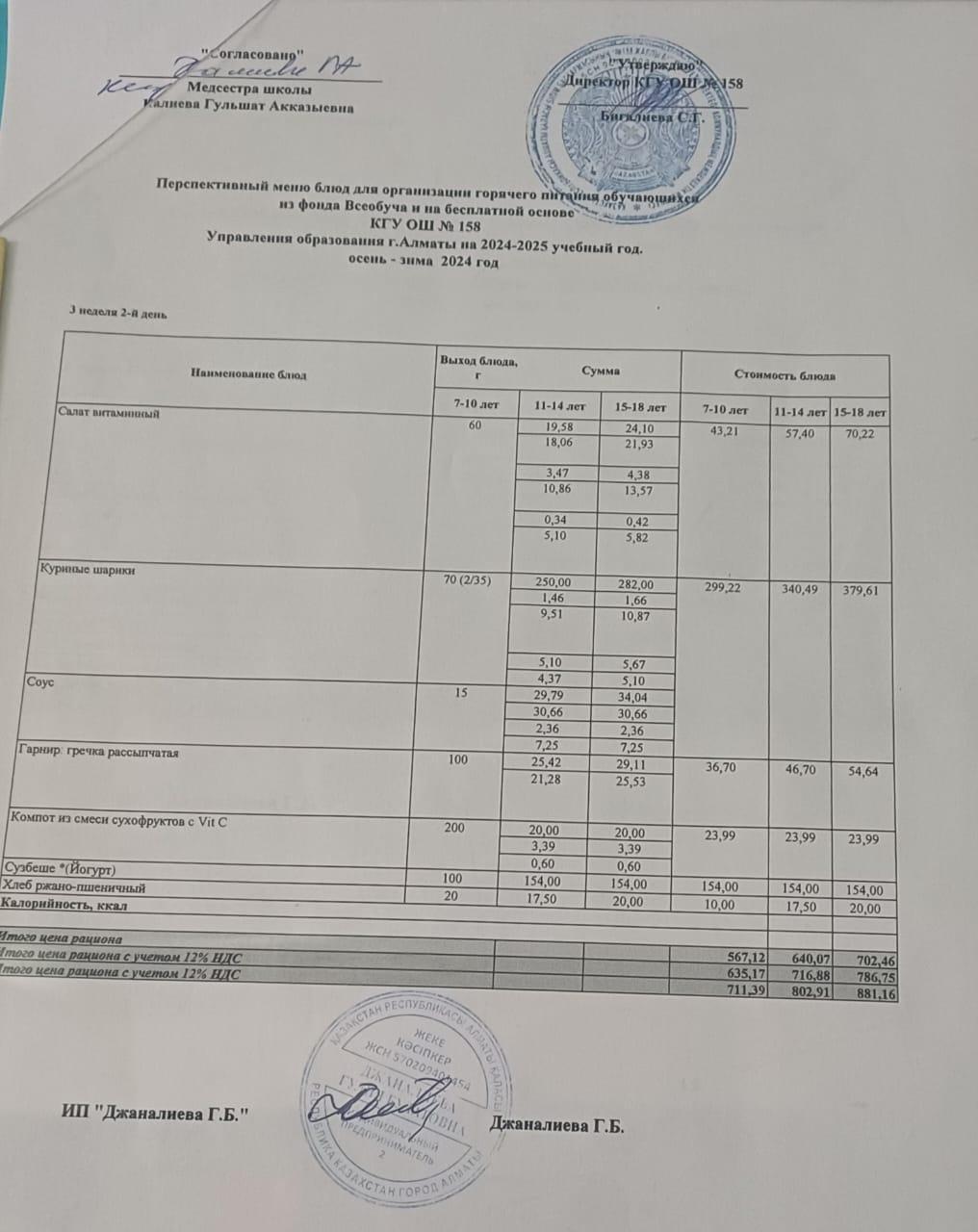 Ас мәзірі 18.03.2025