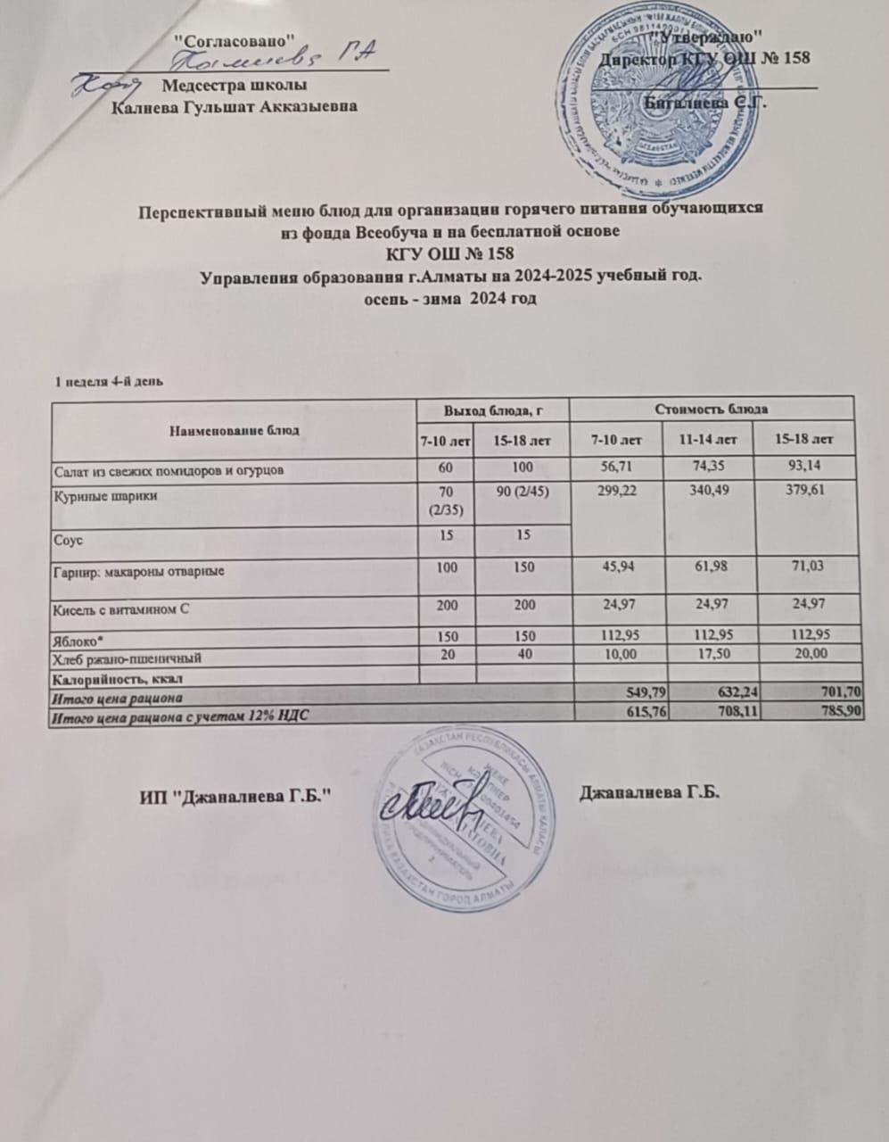 Ас мәзірі 03.04.2025