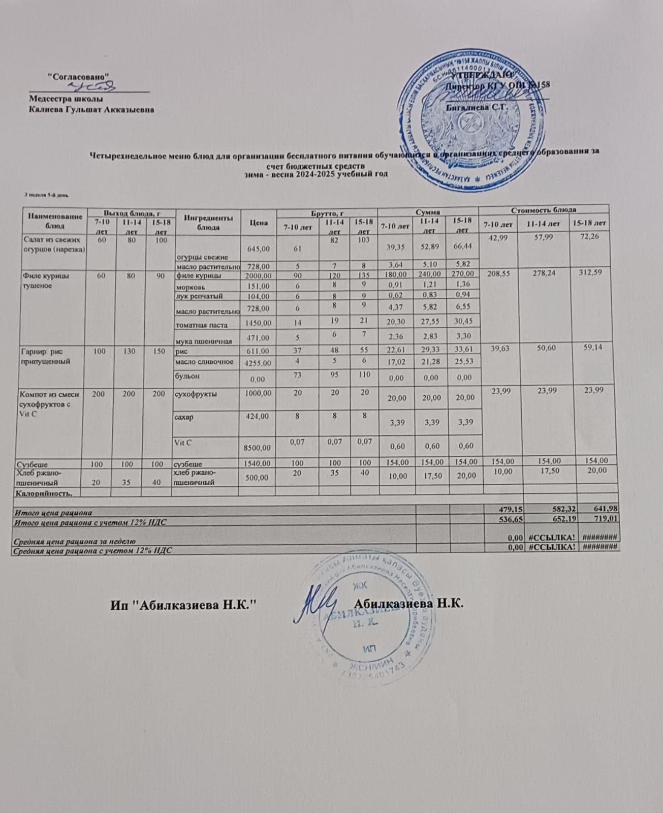 Ас мәзірі 18.04.2025