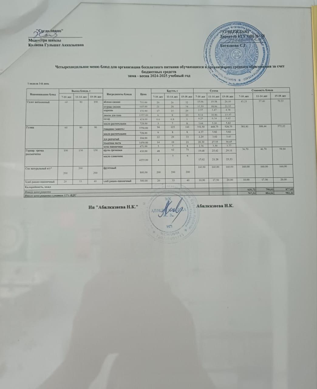 Ас мәзірі 30.04.2025