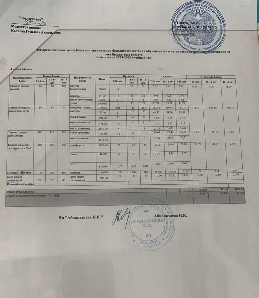 Ас мәзірі 21.05.2025